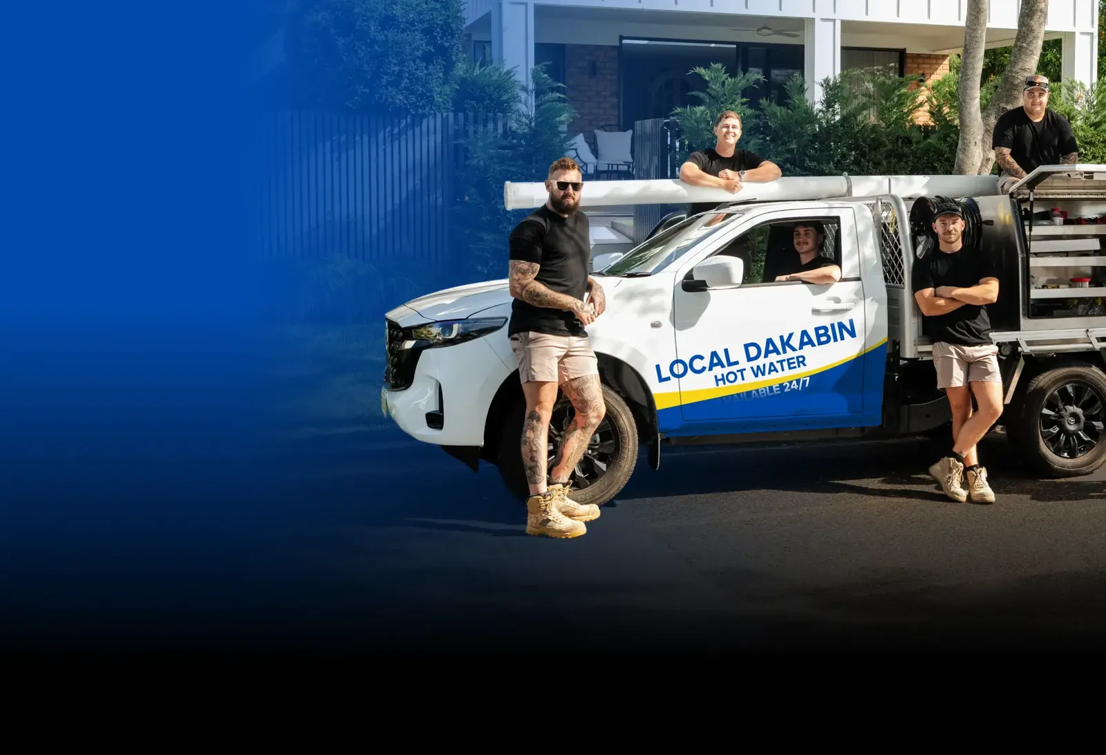 Local Dakabin Hot Water team with the ute